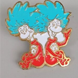 Universal Studios Dr. Seuss Thing 1 and Thing 2 Enamel gold  Pin